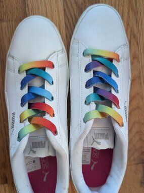 Girls White Puma Sneakers Size 3c